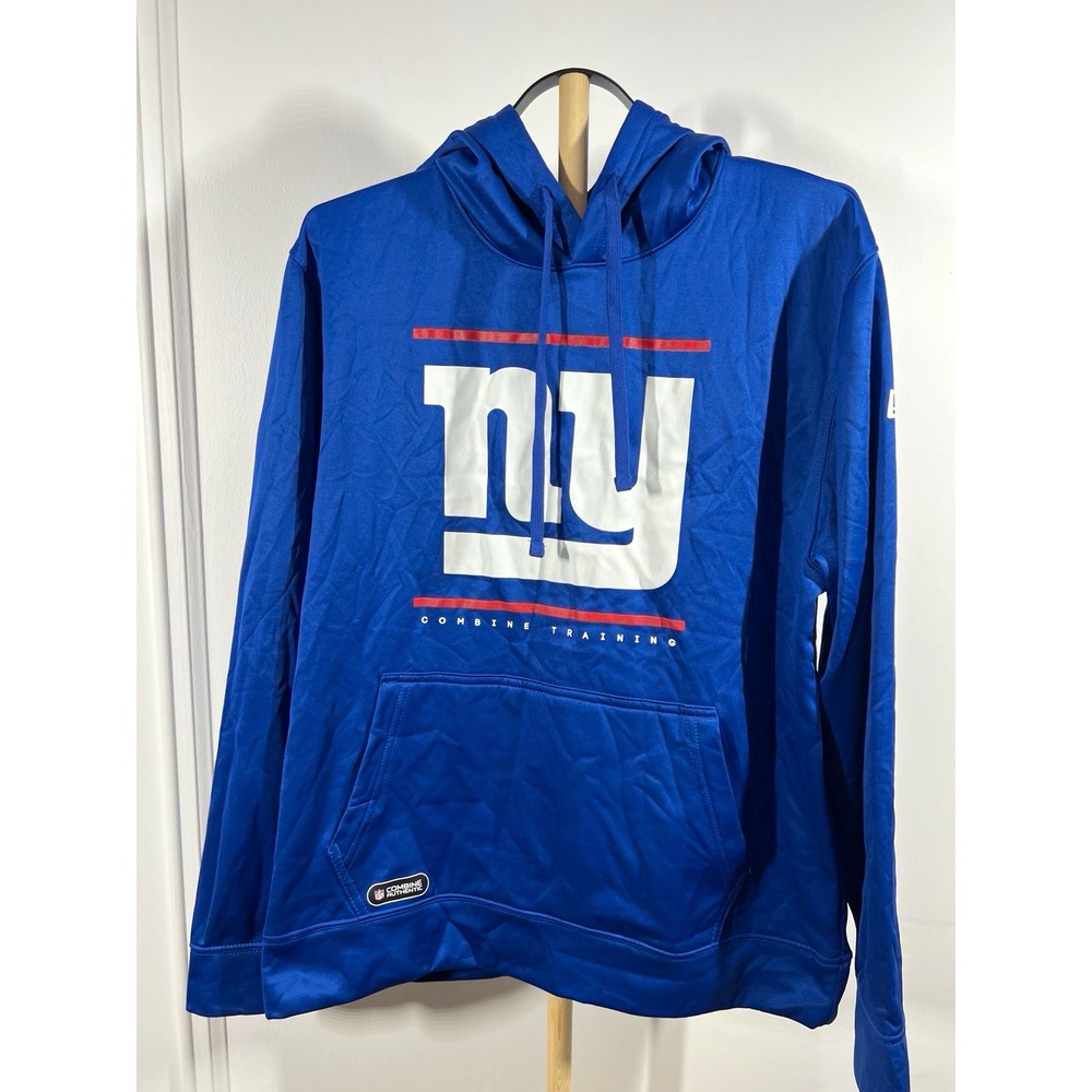 New Era New York Giants NFL Combine Training Hoodie Mens XL Blue Football